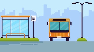2D Animation | Town Highway | two way bus