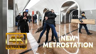 🇷🇺 [4K] NEW METROSTATION IN MOSCOW 🚇 RIZHSKAYA. BIG RING LINE Resimi