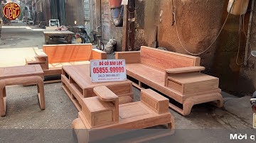 Giới thiệu kỹ và báo giá BỘ SOFA GỖ PHÒNG KHÁCH gỗ hương siêu dày 0585599999