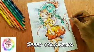 Speed Colouring Chibi Girl Step By Step Candy Art