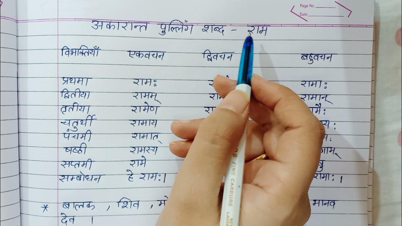 Sanskrit राम तथा बालक शब्द अकारांत पुल्लिंग Ram and balak shabd roop
