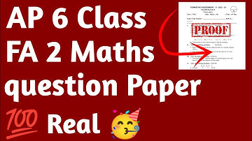 ap 6th class fa2 maths question paper 💯real🥳 2023-24 question paper (model paper)