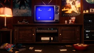 1980s Game Room Ambience | Rainy Night | 80s Nostalgia Ambience (VHS, Cassette, Nintendo, Tubular!)