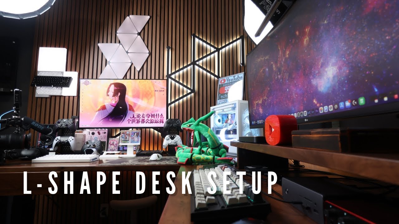 The Ultimate L-Shaped Gaming Desk Setup Upgrade ft. Desky - YouTube