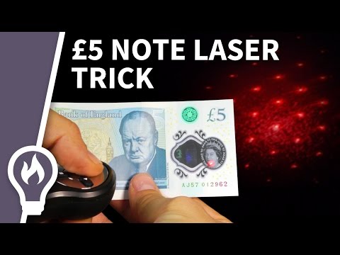 Shine a laser through the new £5 note