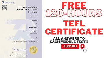 FREE 120 Hours TEFL Certificate || Key Answers || Teacher Record