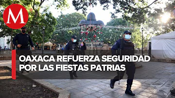 Se realizan operativos policiacos en centro histórico de Oaxaca previo a los festejos patrios