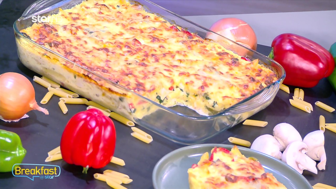 Σουφλέ ζυμαρικών με κοτόπουλο και πλούσια γέμιση τυριών | Γιώργος Ρήγας