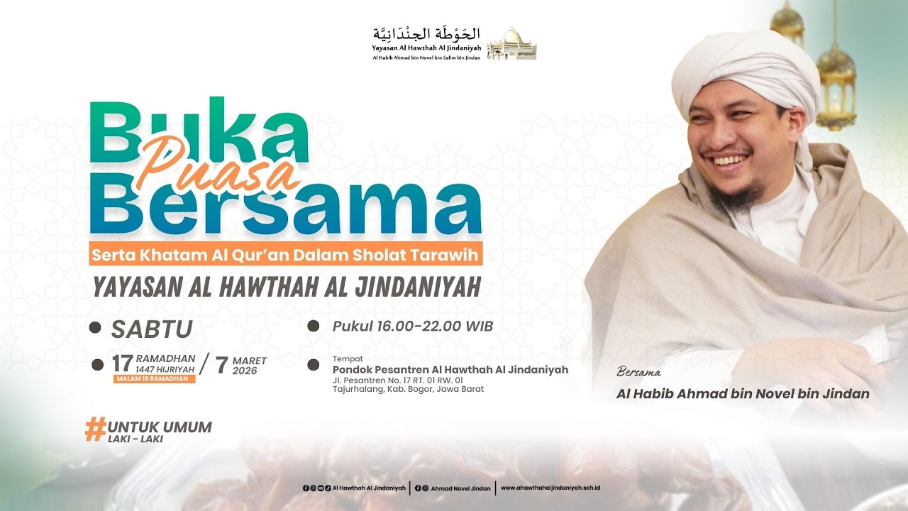 🔴LIVE | Kajian Ramadhan Bersama Al Habib Ahmad bin Novel bin Jindan - Sabtu, 7 Maret 2026