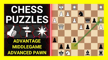 Chess Puzzles to Practice. Themes: Advantage, Middlegame, Advanced pawn. Learn Chess