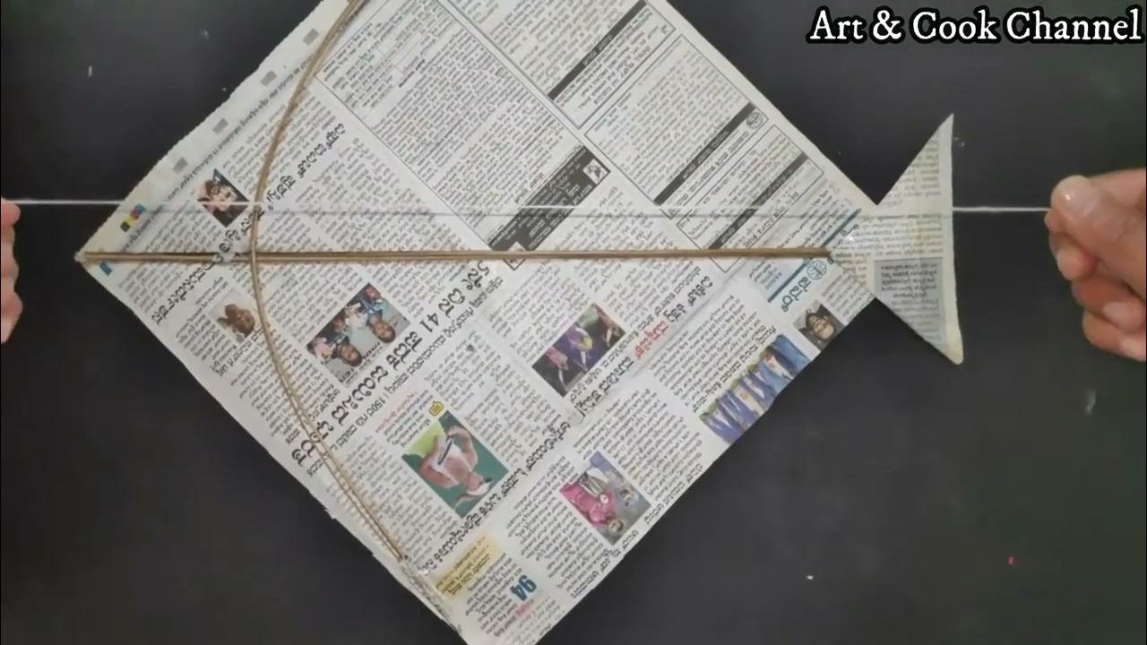 Kite making How to Make Newspaper Kite At Home ಗಾಳಿಪಟ ಮಾಡುವ ವಿಧಾನ
