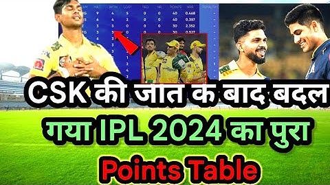 IPL 2024 Points Table देखिए CSK KKR की जीत के बाद Points Table मे हुए खतरनाक बदलाव mi बाहर #iplnews