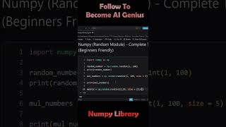 Generate 2D Random Arrays in Numpy #numpy  #pythontutorial