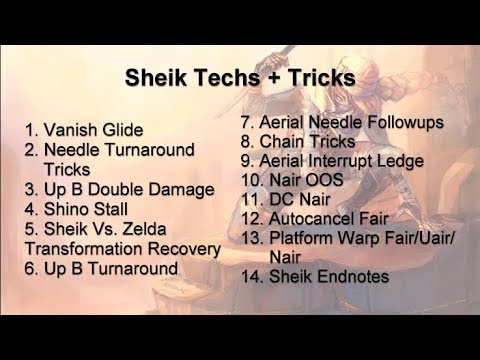 2018 Melee Tech Guides: Sheik Melee Tricks - YouTube