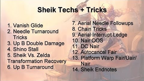 2018 Melee Tech Guides: Sheik Melee Tricks