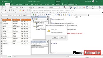 Excel macro to create contacts in Outlook | Lecture 3
