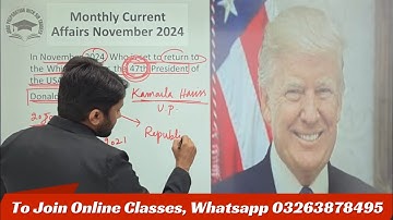 Monthly Current Affairs November 2024 | PPSC FPSC SPSC PMS NTS GK and MCQs Preparation