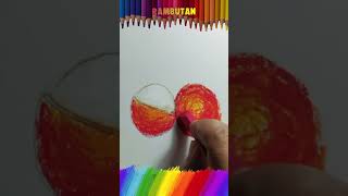Menggambar dan Mewarnai Rambutan Mudah | Draw and Coloring Rambutan fruits Easy