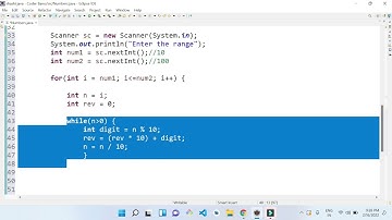 Program to print all palindromes in a given range