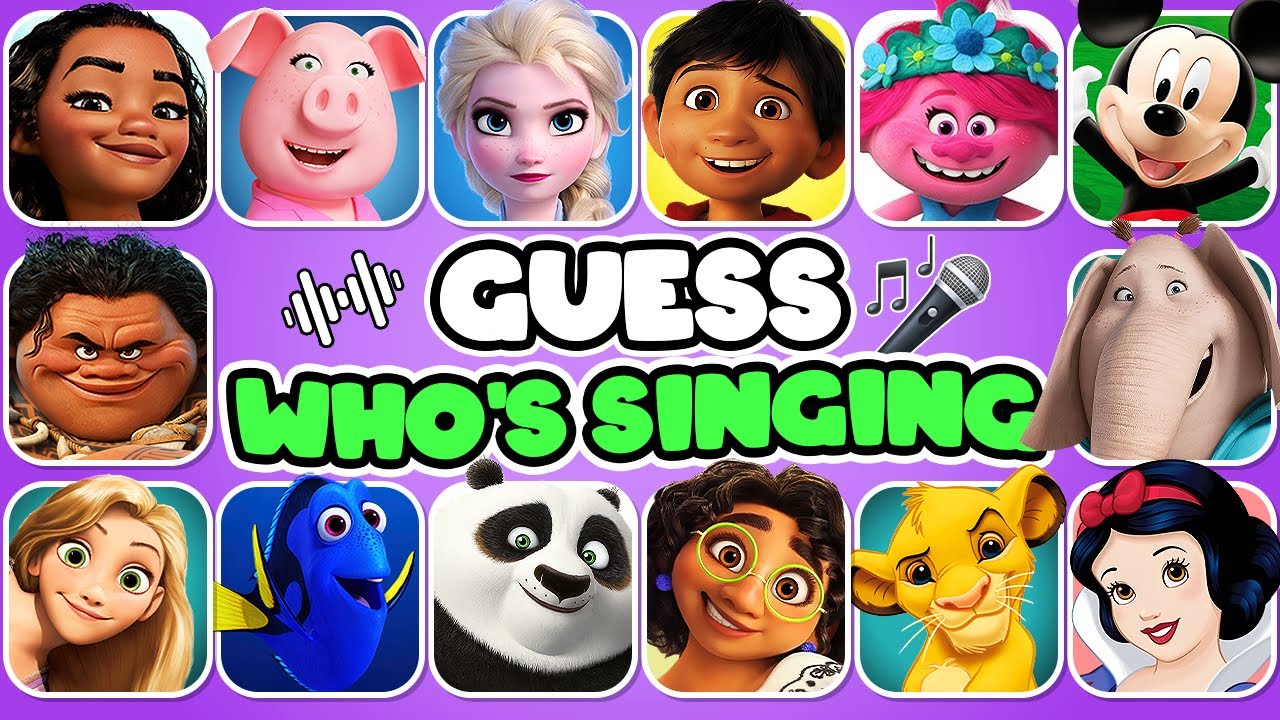 Guess The Disney Character by Voice🎤🎙️🎶  | DISNEY SONG QUIZ | Elsa, Mickey, Moana, Rapunzel, Mirabel