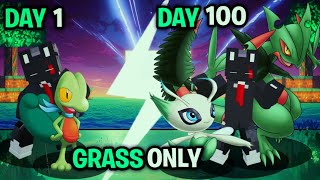 Surviving 100 Days with Grass Pokemons | Minecraft 100 days in Pixelmon |