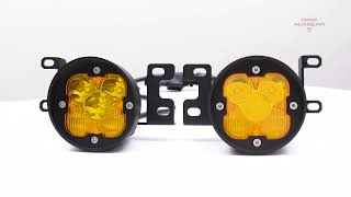 Auxbeam® 3 Inch LED Fog Lights Kit White/Yellow Beam for Toyota Tacoma/Toyota 4Runner/Toyota Tundra
