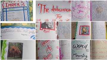 Class 11TH English Project File On The Laburnum Top 2023