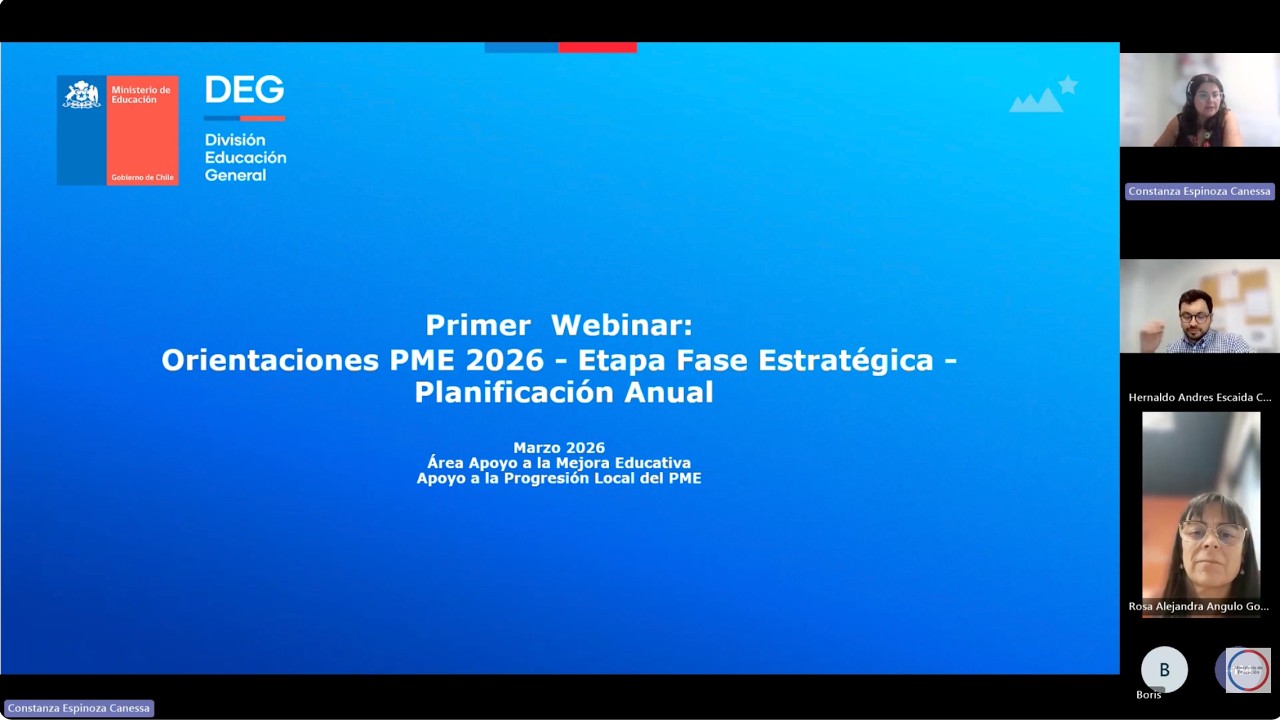 Webinar Orientaciones Plan de Mejoramiento Educativo 2026: Fase estratégica y Planificación anual