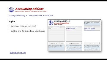 Adding and Editing Data Warehouses with ODBClink