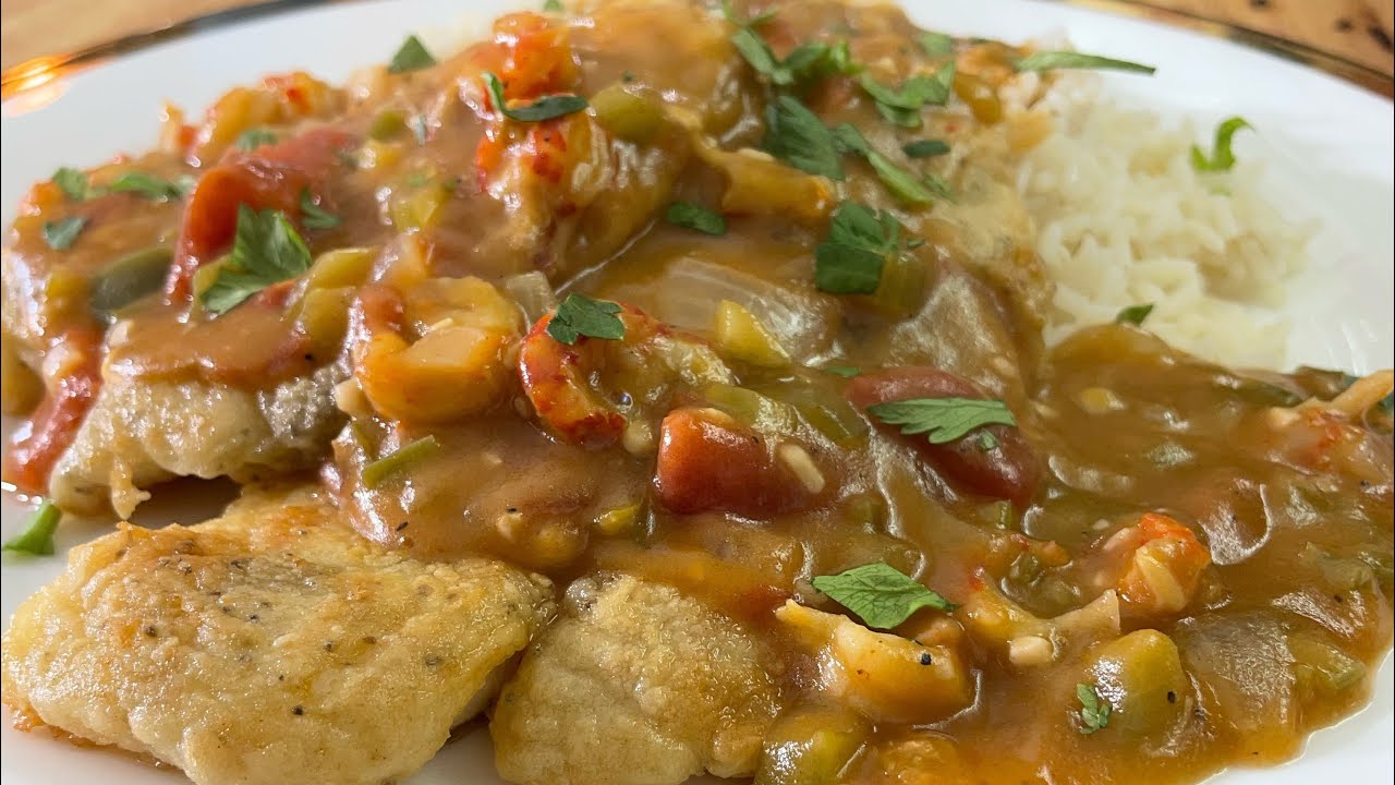 OLD SCHOOL CRAWFISH ÉTOUFFÉE/SAUTÉED FLOUNDER/T.G.I.F FISH SEGMENT OF