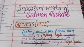 Part-2 Salman Rushdie Important Works | Master Cadre English | UGCNET English
