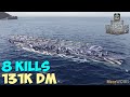 World of WarShips | Ryūjō | 8 KILLS | 131K Damage - Replay Gameplay 4K 60 fps