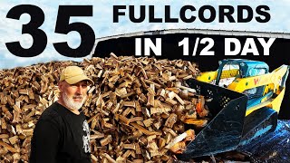 35 FULL CORDS CUT SPLIT ans PILED in ONE DAY!