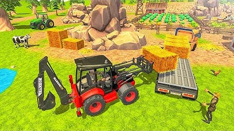 New Jcb 3dx Backhoe Machine Loading Red Mud In Mahindra Tractors | Jcb and Tractor Cartoon Video