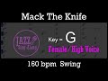 Mack The Knife - Backing Track with Intro + Lyrics in G (Female) - Jazz Sing-Along