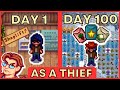 I played 100 days of stardew valley as a thief 
