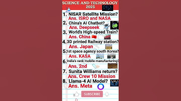 SCIENCE AND TECHNOLOGY 2025/CURRENT AFFAIRS/GENIUS GKQUIZ #currentaffairs #gk #shorts #shortvideo