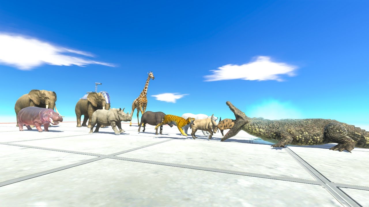 Mammals Neighbors attack Purussaurus - Animal Revolt Battle Simulator