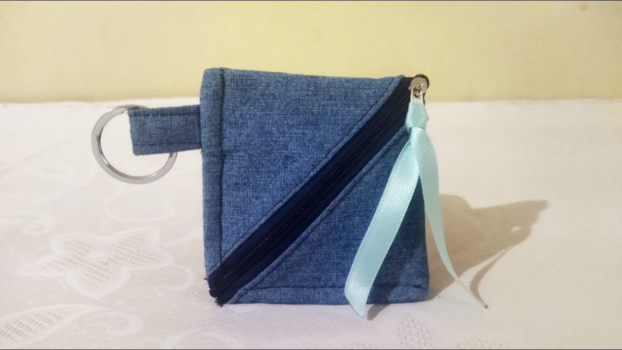 👛 PRÁCTICO MONEDERO LLAVERO DE TELA JEAN - DIY (FÁCIL y RÁPIDO)