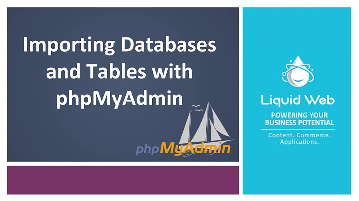 Hướng dẫn phpmyadmin database location windows - cửa sổ vị trí cơ sở dữ liệu phpmyadmin