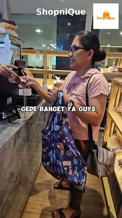 BG080   Kantong Belanja Lipat Besar Foldable Shopping Bag Jumbo Tas Belanja Bawaan Motif Totebag Wa