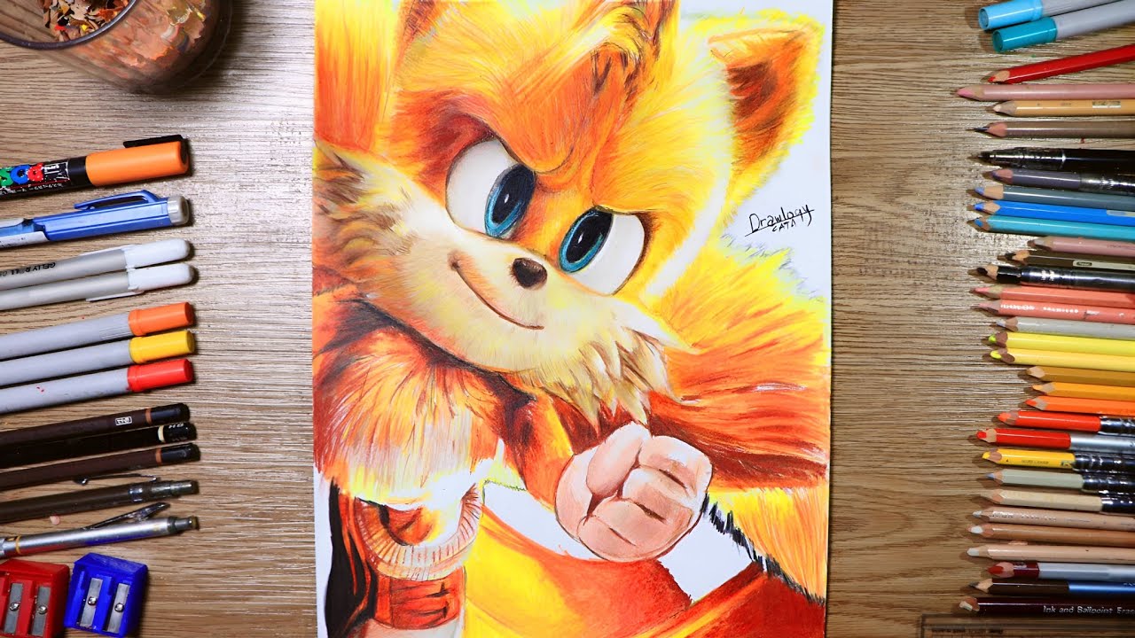 Drawing Tails' Sonic The Hedgehog 3 | Drawlogy - YouTube