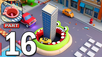 Hole.io - Gameplay Walkthrough Part 16 - Swallow Everything & Dominate the City (Android, iOS)