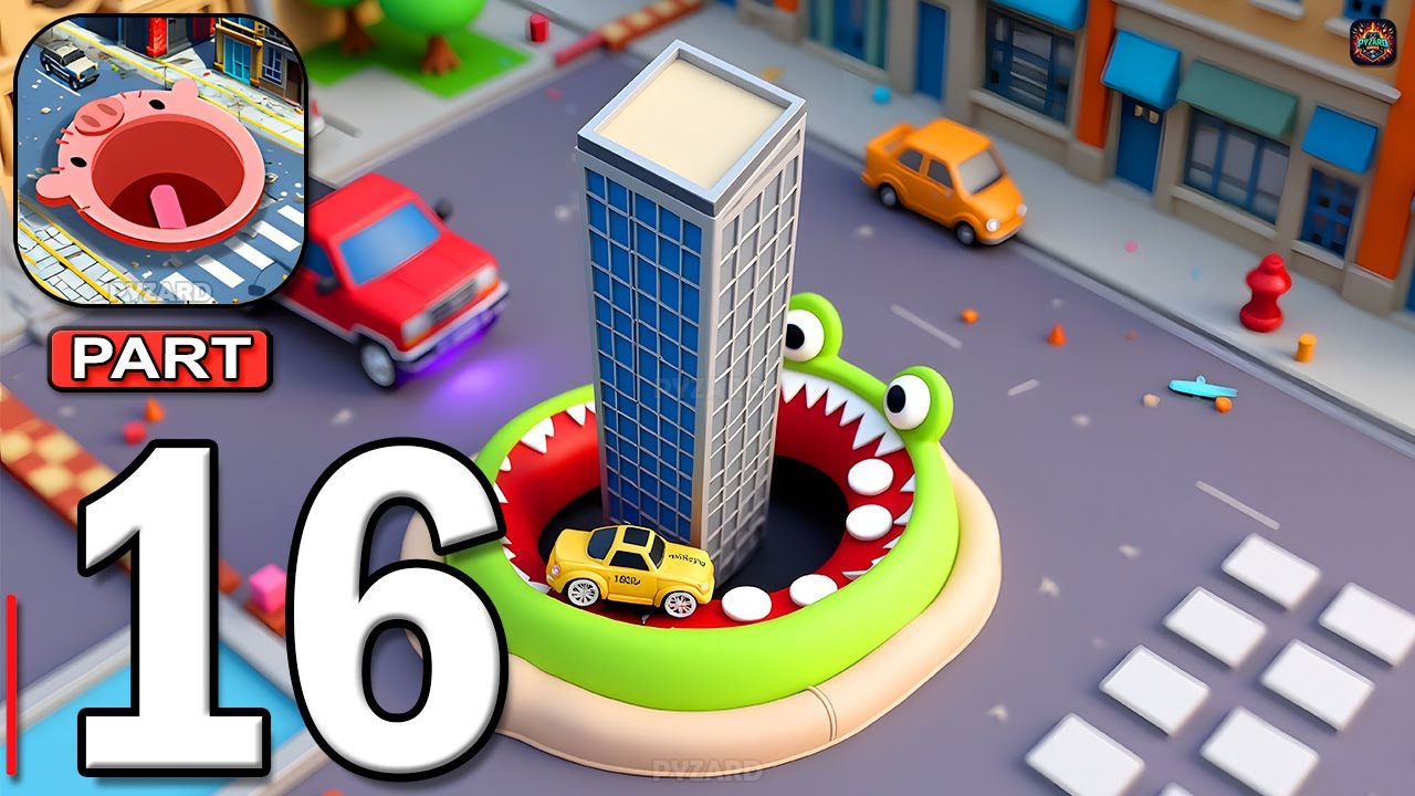 Hole.io - Gameplay Walkthrough Part 16 - Swallow Everything & Dominate the City (Android, iOS)