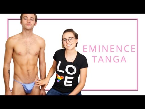 Men's Satin Tanga Underwear- Male Underwear Model Struts Around In our Sexy String Tanga