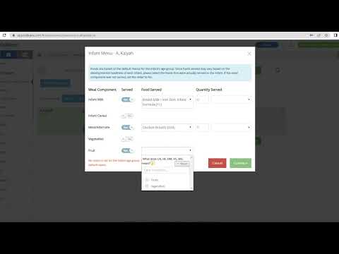Kidkare Tutorial: Attendance & recording individual infant meals