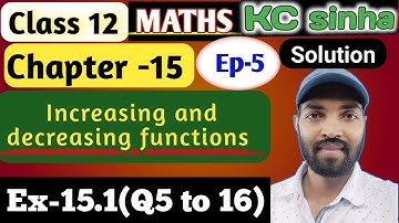 Ep-5|Class-12|Kc Sinha Solution|Ex-15.1(Q5 to 16)|.......