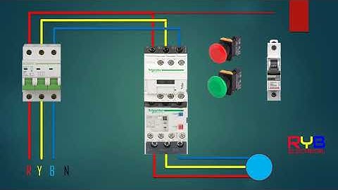 5 three phase dol starter Control overload Indicator Power Wiring diagram   YouTube