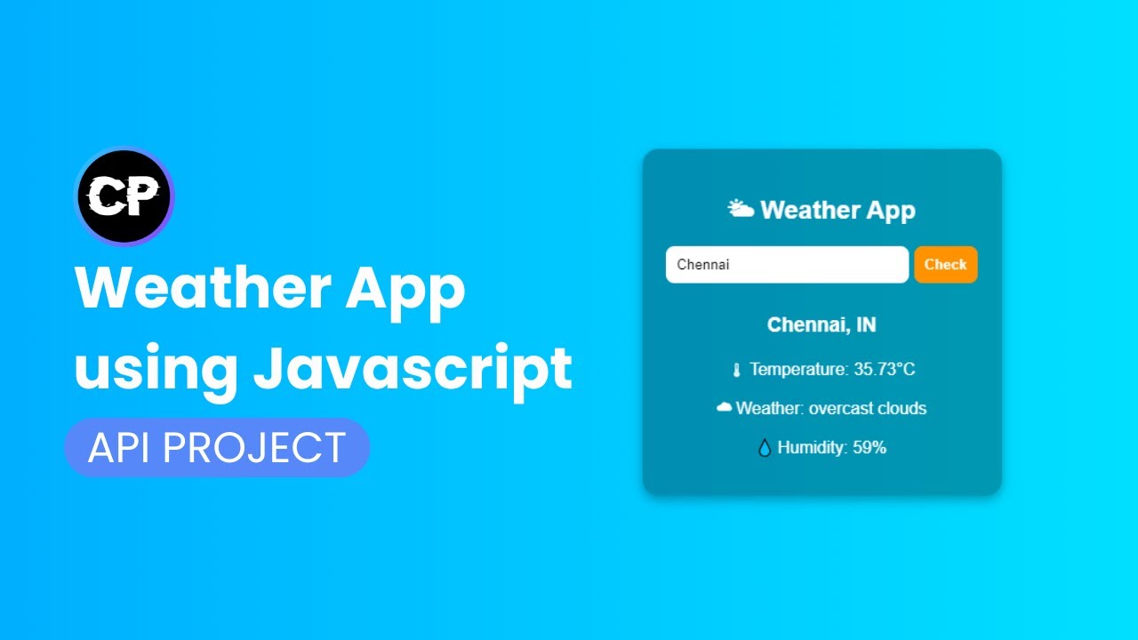 Build A Working Weather App in HTML CSS & JavaScript!