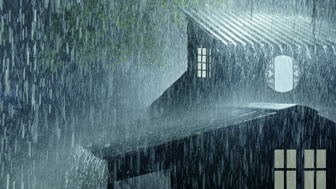 Rain on a DARK SCREEN-12 HR- Torrential Rain Sounds-SLEEP WELL-No Thunder-Relax-Study-Sleep-Meditate